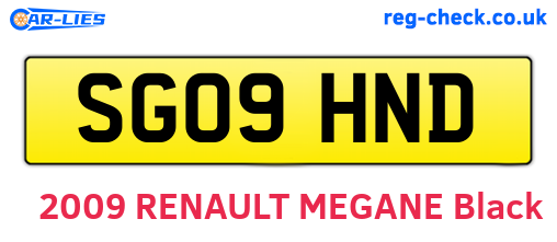 SG09HND are the vehicle registration plates.
