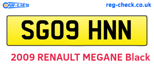 SG09HNN are the vehicle registration plates.