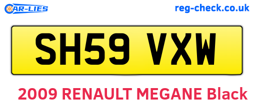 SH59VXW are the vehicle registration plates.