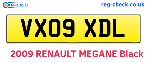 VX09XDL are the vehicle registration plates.