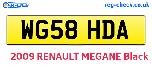 WG58HDA are the vehicle registration plates.