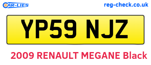 YP59NJZ are the vehicle registration plates.