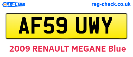 AF59UWY are the vehicle registration plates.