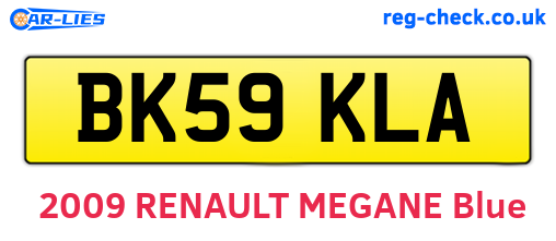 BK59KLA are the vehicle registration plates.