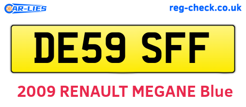 DE59SFF are the vehicle registration plates.