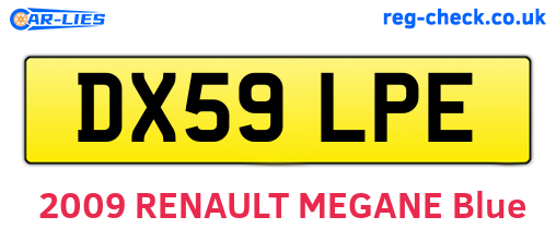 DX59LPE are the vehicle registration plates.