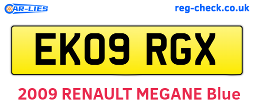 EK09RGX are the vehicle registration plates.