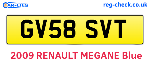 GV58SVT are the vehicle registration plates.