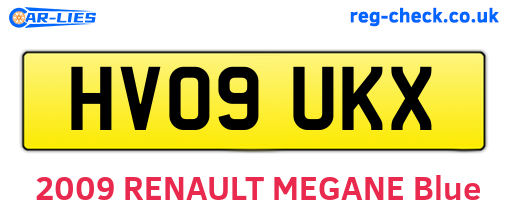 HV09UKX are the vehicle registration plates.