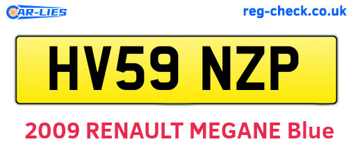HV59NZP are the vehicle registration plates.
