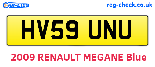 HV59UNU are the vehicle registration plates.