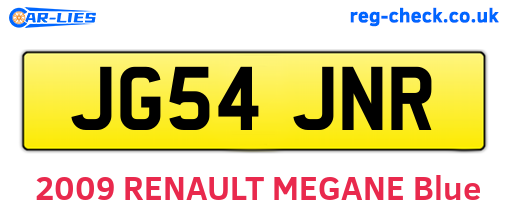 JG54JNR are the vehicle registration plates.