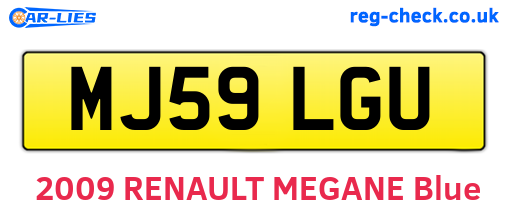 MJ59LGU are the vehicle registration plates.