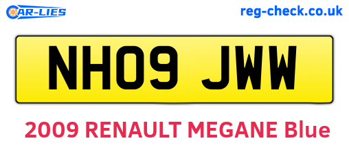 NH09JWW are the vehicle registration plates.
