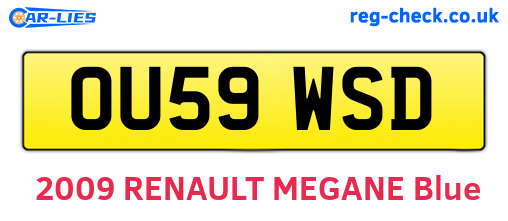 OU59WSD are the vehicle registration plates.