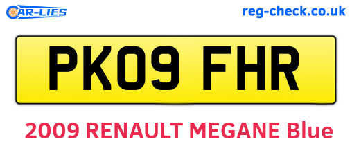 PK09FHR are the vehicle registration plates.