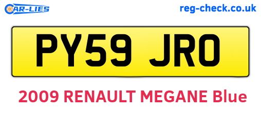 PY59JRO are the vehicle registration plates.
