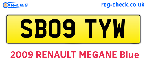 SB09TYW are the vehicle registration plates.