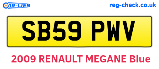 SB59PWV are the vehicle registration plates.