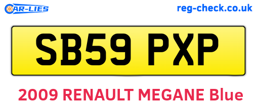 SB59PXP are the vehicle registration plates.