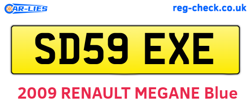 SD59EXE are the vehicle registration plates.