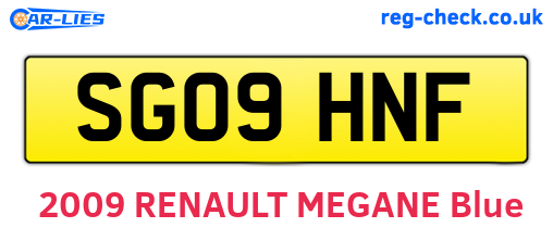 SG09HNF are the vehicle registration plates.