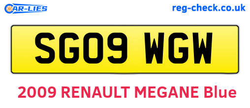 SG09WGW are the vehicle registration plates.