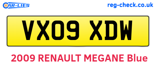 VX09XDW are the vehicle registration plates.