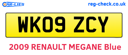 WK09ZCY are the vehicle registration plates.