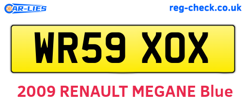 WR59XOX are the vehicle registration plates.