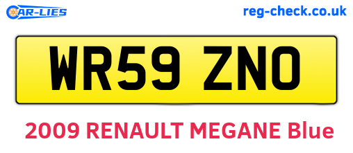WR59ZNO are the vehicle registration plates.
