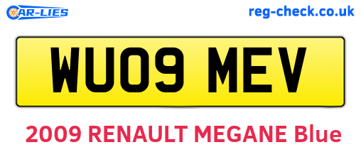 WU09MEV are the vehicle registration plates.