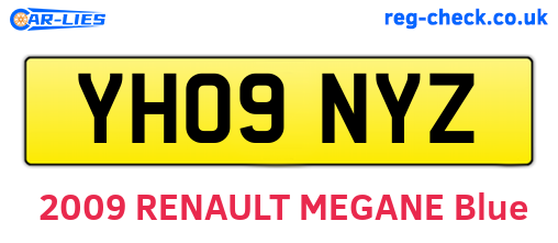 YH09NYZ are the vehicle registration plates.
