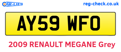 AY59WFO are the vehicle registration plates.