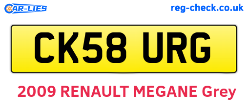 CK58URG are the vehicle registration plates.
