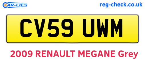CV59UWM are the vehicle registration plates.