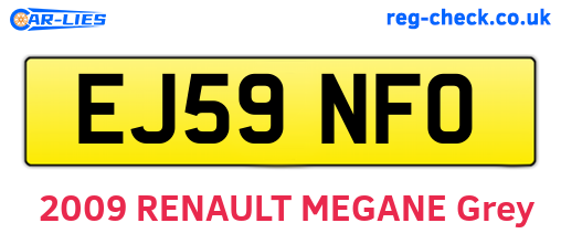 EJ59NFO are the vehicle registration plates.