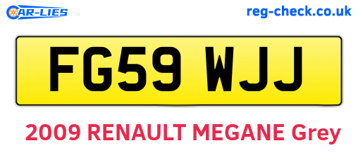 FG59WJJ are the vehicle registration plates.