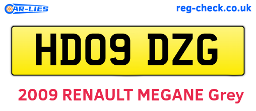 HD09DZG are the vehicle registration plates.