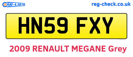 HN59FXY are the vehicle registration plates.