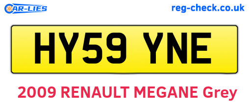 HY59YNE are the vehicle registration plates.