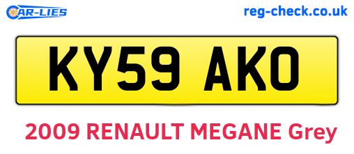 KY59AKO are the vehicle registration plates.