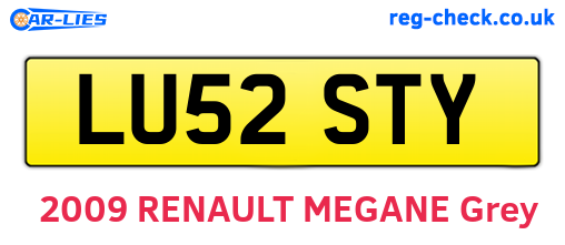 LU52STY are the vehicle registration plates.
