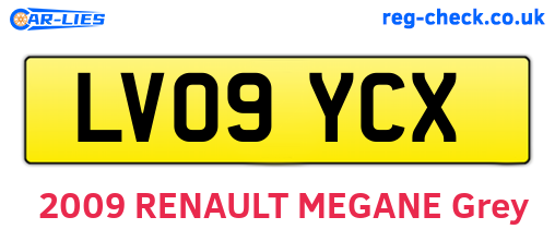 LV09YCX are the vehicle registration plates.