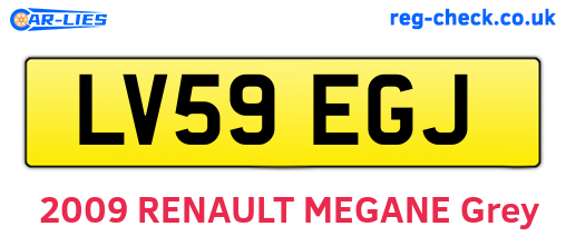LV59EGJ are the vehicle registration plates.