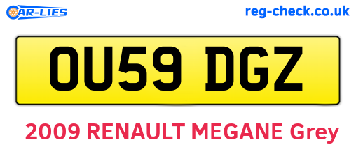 OU59DGZ are the vehicle registration plates.