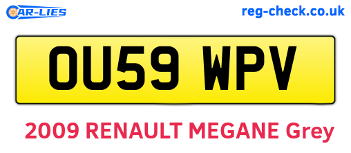 OU59WPV are the vehicle registration plates.