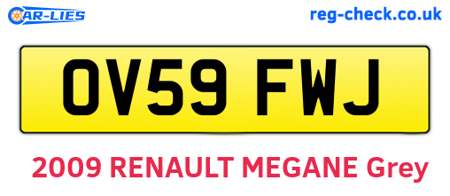 OV59FWJ are the vehicle registration plates.