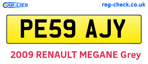 PE59AJY are the vehicle registration plates.