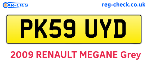PK59UYD are the vehicle registration plates.